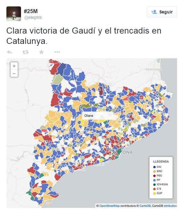tweet elecciones trencadis Gaudi