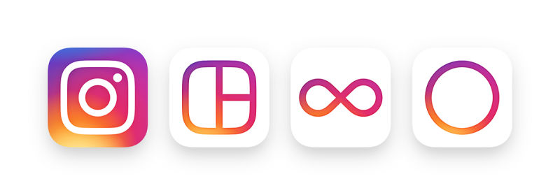 Los nuevos logotipos de Instagram, Layout, Boomerang e Hyperlapse